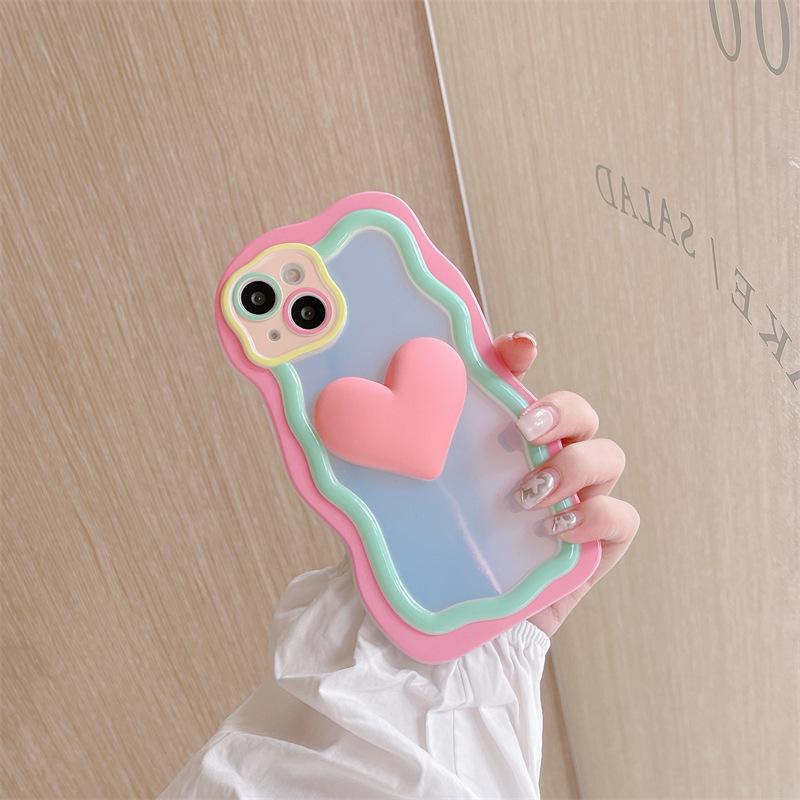 

Чехол Macaron Contrast Color 3D Heart для iPhone 15 и Huawei Mate50 Pro iPhone 16 Pro