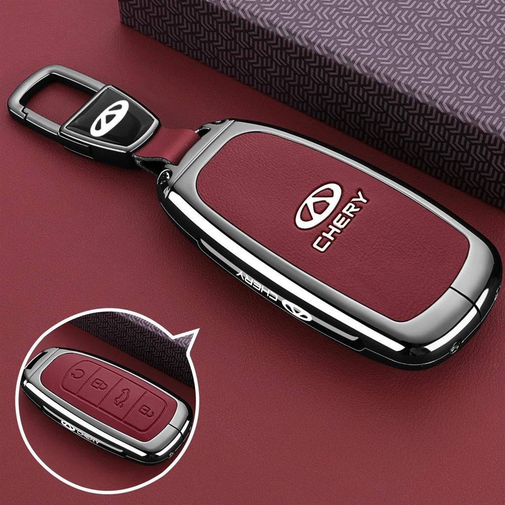 Estuche de Aleación de Zinc para Llave de Coche para Chery Tiggo 7 Pro 8 9 2025 2026 Llavero Funda Remota Bolsa Carcasa Soporte Anillo Accesorios Fob