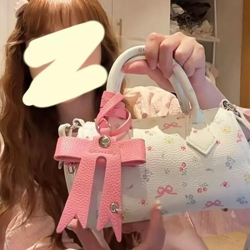Fashion versatile floral Boston bag girl heart bow handbag new pillow bag single shoulder oblique K