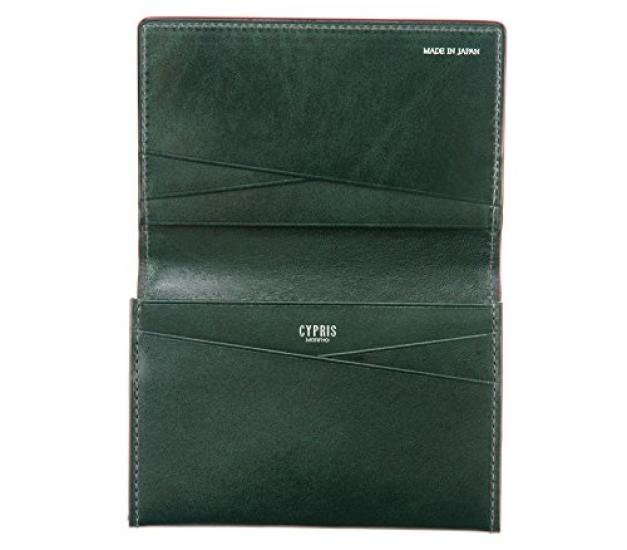URUSHI Lacquer Business Card Holder with Genuine Made In Day 4330 [CYPRUS] - - Sasagusset, Leather, Japan, Father's Gift, Green,