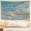Tropical Ocean Wave Wall Tapestry Polyester Coastal Beach Decoration Home Art Hanging Cloth Waterproof Wallpaper Print Room Deco