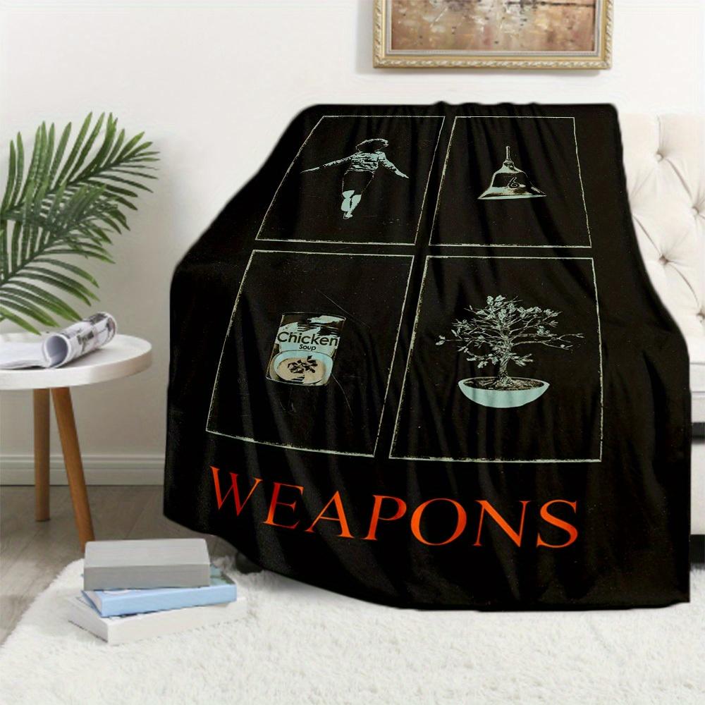 1Pc Weapons Print Flannel Blanket, High Quality Digital Printing, Comfortable for All Seasons, Home DecorGifts821005