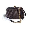 New COACH Kisslock Canvas With Leather Cloud Bag, Chain Bag, Shoulder Bag, Crossbody Bag Women's Dark Brown Monogram C2876-IMAA8