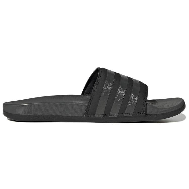 New Adidas Adilette Comfort Slides Core Black Grey Women's GX4303