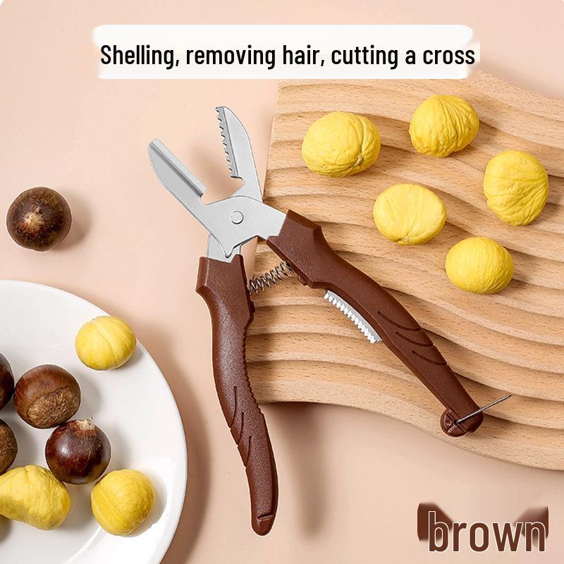 

Нержавеющая сталь Очиститель скорлупы каштанов: Эффективный инструмент-ножницы для открывания крестовых винтов