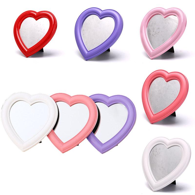 Web Celebrity Cosmetic Mirror Mini Heart Student Dormitory Girl Mirror Portable