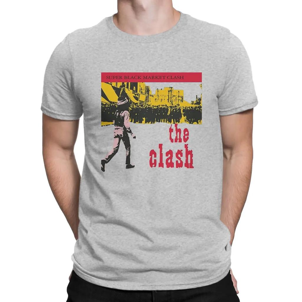Super Black Market Clash Men's T Shirts T-The Clashs Amazing Tees Short Sleeve O Neck T-Shirt Pure Cotton Gift Idea Tops