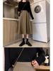 Women's Black High-Waist A-Line Umbrella Skirt - Spring/Autumn 2024, Small Size, Medium Length