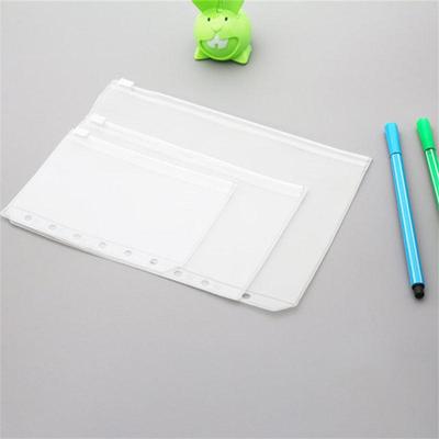 Praktische transparente PVC-Ordnertaschen für A5, A6 und A7 mit transparentem Reißverschluss für 6-Ring-Notizbücher, Ordner, Berichte und Ordner