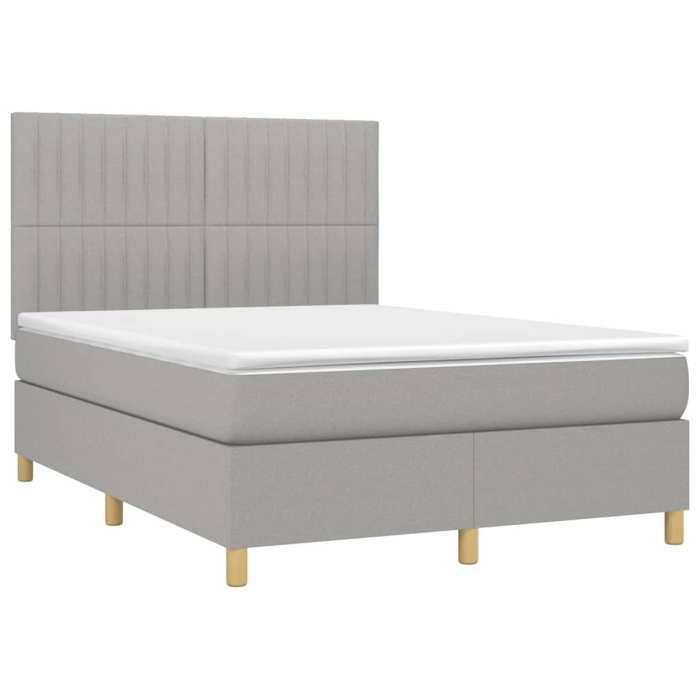VidaXL Sommier à Lattes de Lit avec Matelas et LED, Lit Rembourré, Lit Double, Lit Adulte de Chambre à Coucher Intérieur, 3135597