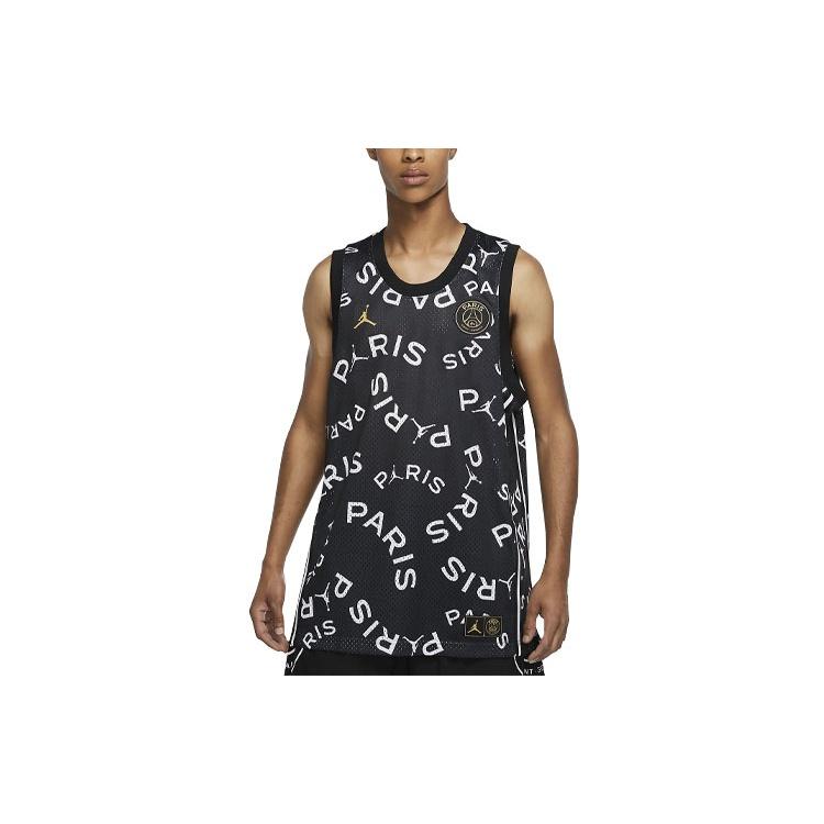Air Jordan Paris Saint-Germain Stampa Canotte da Basket Gilet Nero Uomo CK9669-010