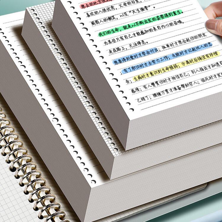 Thickened Loose-Leaf Refill Paper: B5, A5 Grid, A4 for Notebooks