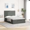 Ottoman Bed with Mattress Dark Grey 140x190 Cm Fabric