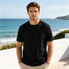 Camisetas de Manga Corta para Hombre Cuello Redondo Color Sólido Camiseta Casual Top Suave Ajuste Regular Transpirable para Deportes Viajes Playa Uso Diario