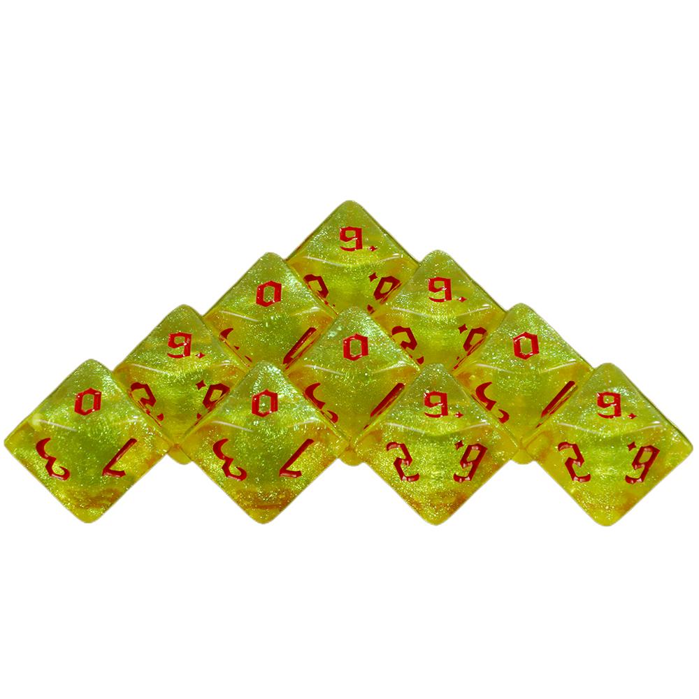 RPG Würfel Set 10 Stück Glitzer 10(0-9) Seitenwürfel-Set für Rollenspiel-Brettspiele Partyzubehör