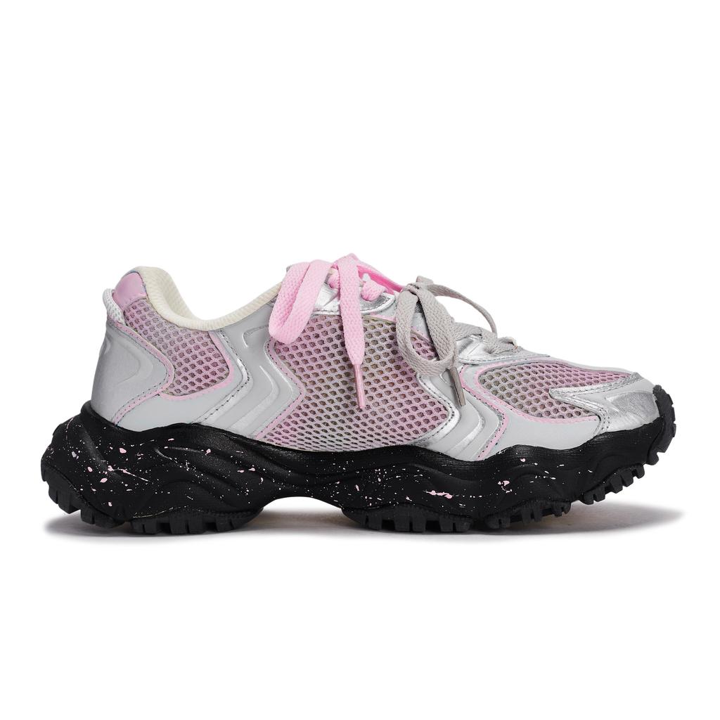 MLB New York Yankees Chunky Sneakers Unisex Low top Black/Pink/Silver 3ASHW075N-50SIS(Team80BOX)