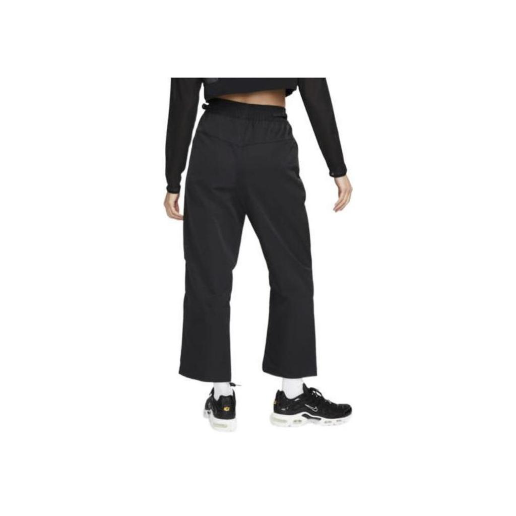 Nike Elastic Waist Zippered Pockets Straight-Leg Casual Pants Women Bottoms Black DQ6660-010