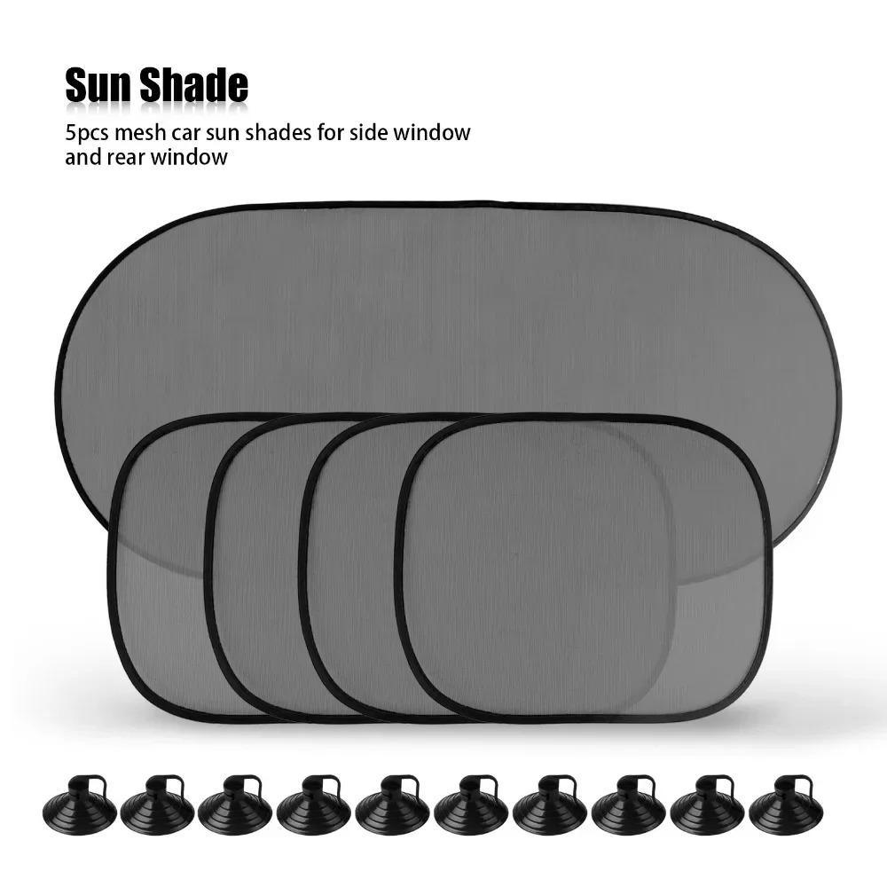 5PCS Sun Visor Auto Supplies Sunshade Car Window Suction Cup Shade Car Curtain Auto Sun Shade Car Styling Covers Sun Visor