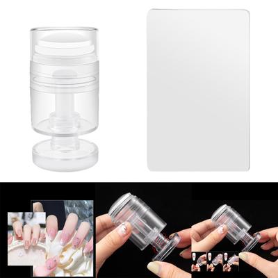 Silicone Head Nail Art Stamper Set Print Pattern Art Rotatable Transparent Stamp Multifunctional Changeable Size Pattern