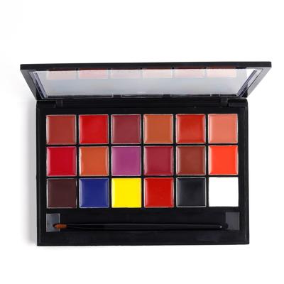 My Colors Professional Lipstick Palette, 18 Shades with Applicator Brush, Multicolour