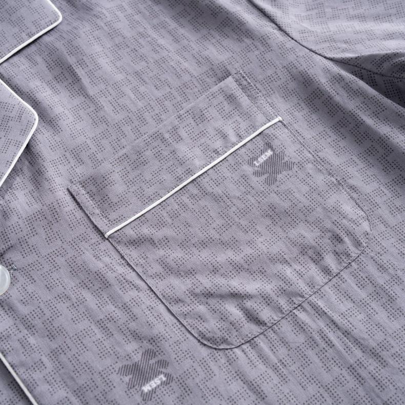 Men's Cotton Silk Long Sleeve Pajama Set, Plus Size, Cardigan, Wear Outdoors, Internet Trend, Pure Cotton, Simple & Comfortable Homewear