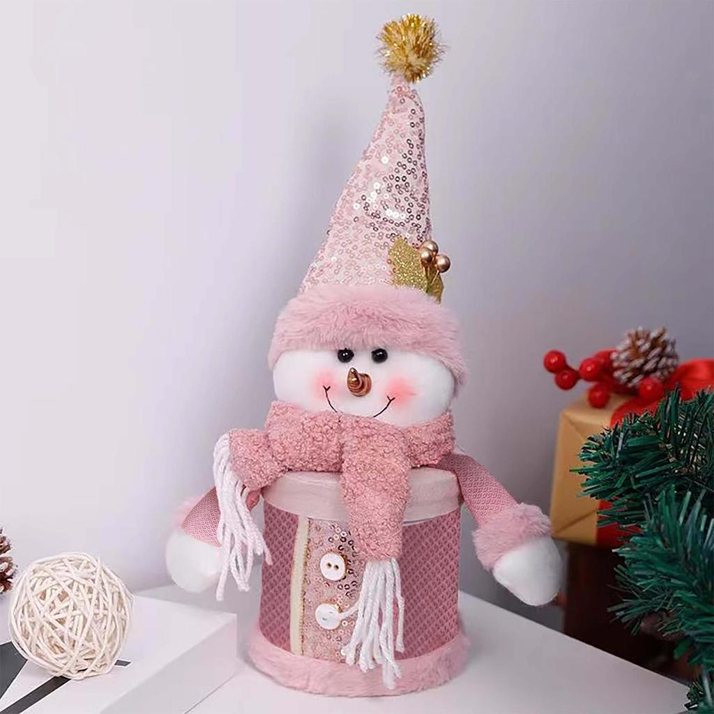 Double-Layer Christmas Candy Jar with Snowman & Reindeer Packaging