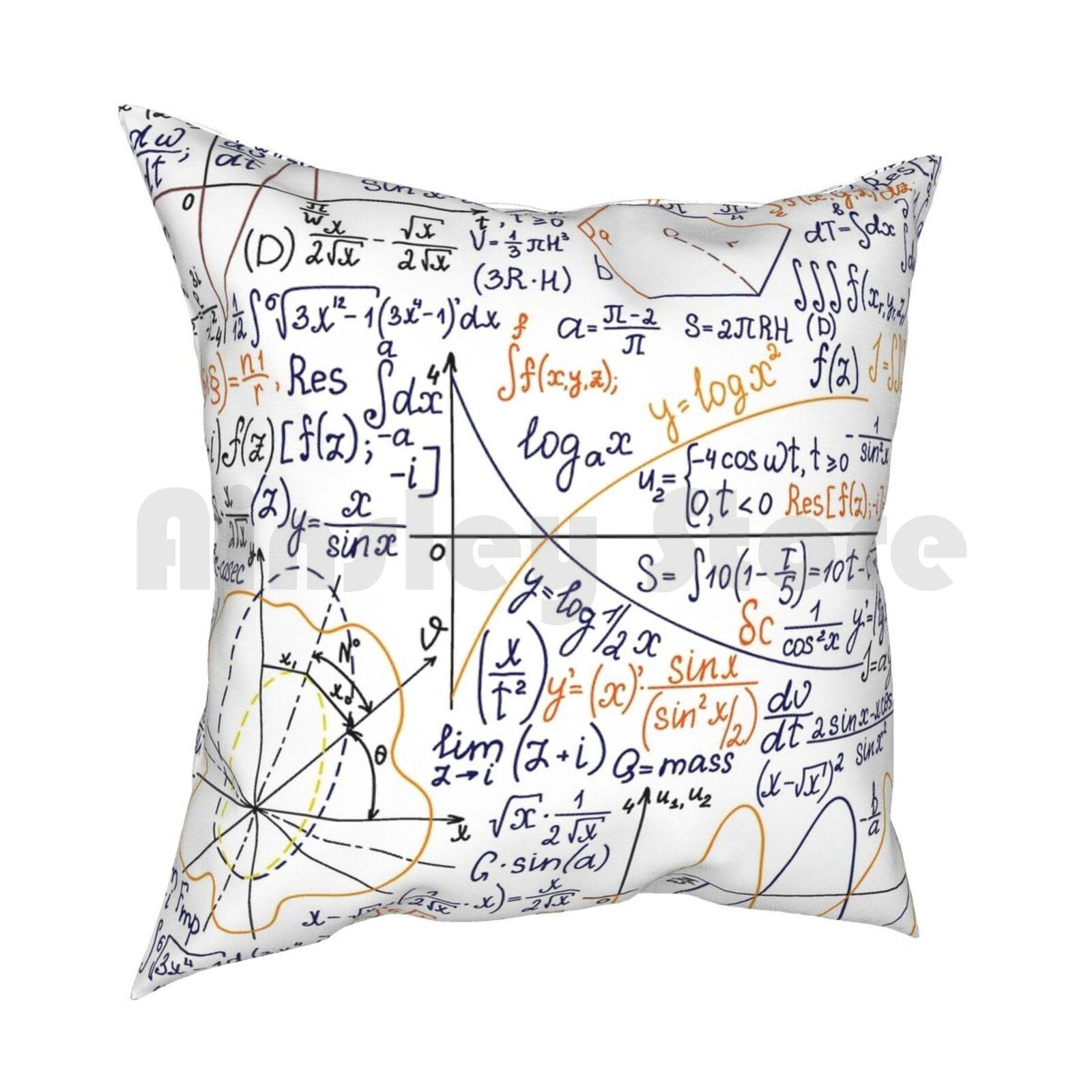 Math Formulas Pillow Case Printed Home Soft Throw Pillow Math Physic Formula Formulas Mathematic School Science 30x30cm 12x12in