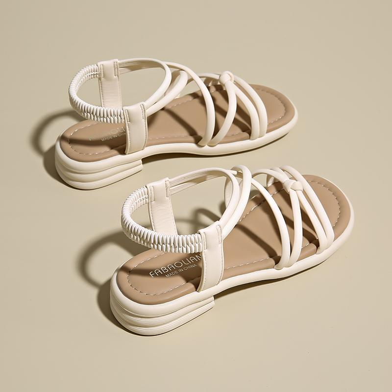 Fashion CRLAYDK Flat Sandals for Women Beach Summer Slide Casual Ladies Elastic Band Slip On Ankle Strap Travel Outdoor Slippers