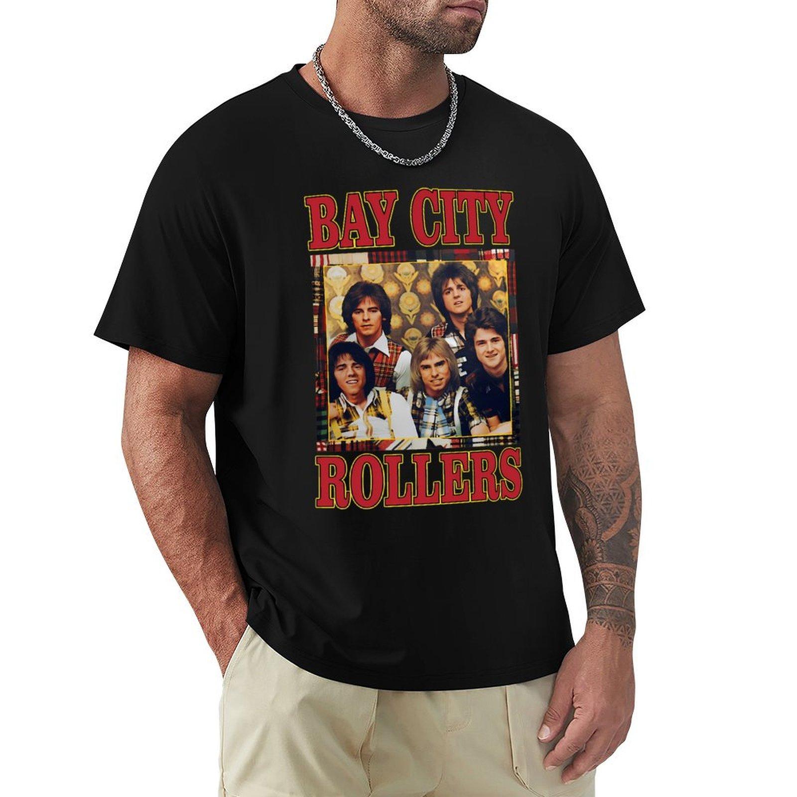 Creative Gift Bay City Rollers Rock Music Retro T-Shirt Quick-Dry Lightweight Men s Sports Tee S