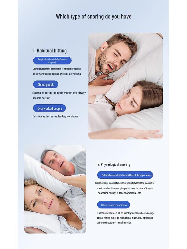 Smart Wireless Anti-Snoring Massager for Men and Women: Touchscreen Sleep Aid Device