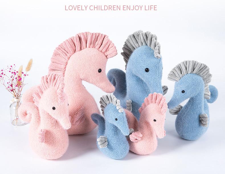 Plush Toy Soft Sea Horse Stuffed Plush Doll Animal Fish Toys Hippocampus Couple Dolls Pillow Home Decor Gifts for Children Girls