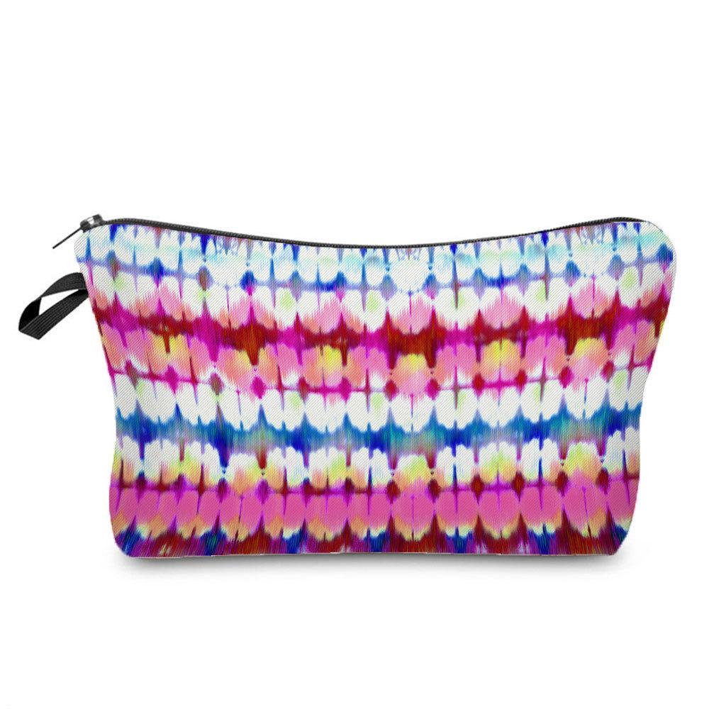 Geantă Cosmetică Femei cu Imprimeu Dungi Colorate Organizator pentru Articole de Toaletă Geantă de Depozitare pentru Călătorii 6708