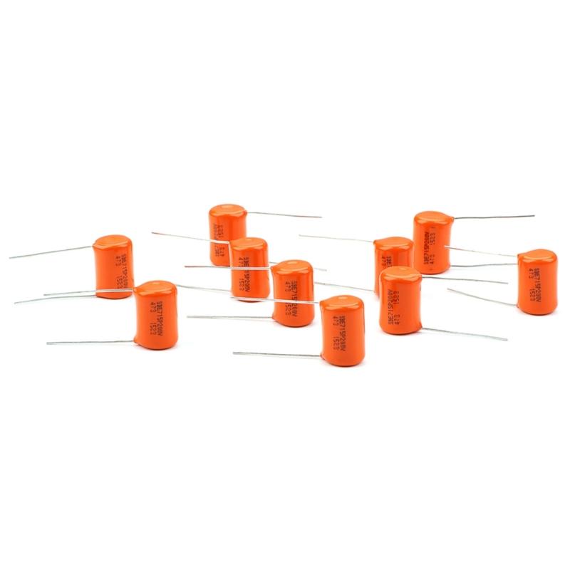 10Pcs Orange Tone Caps Guitar Bass Tone Caps Capacitors 200V 715P .047uf Electric Guitar Capacitors Guitar Accessories