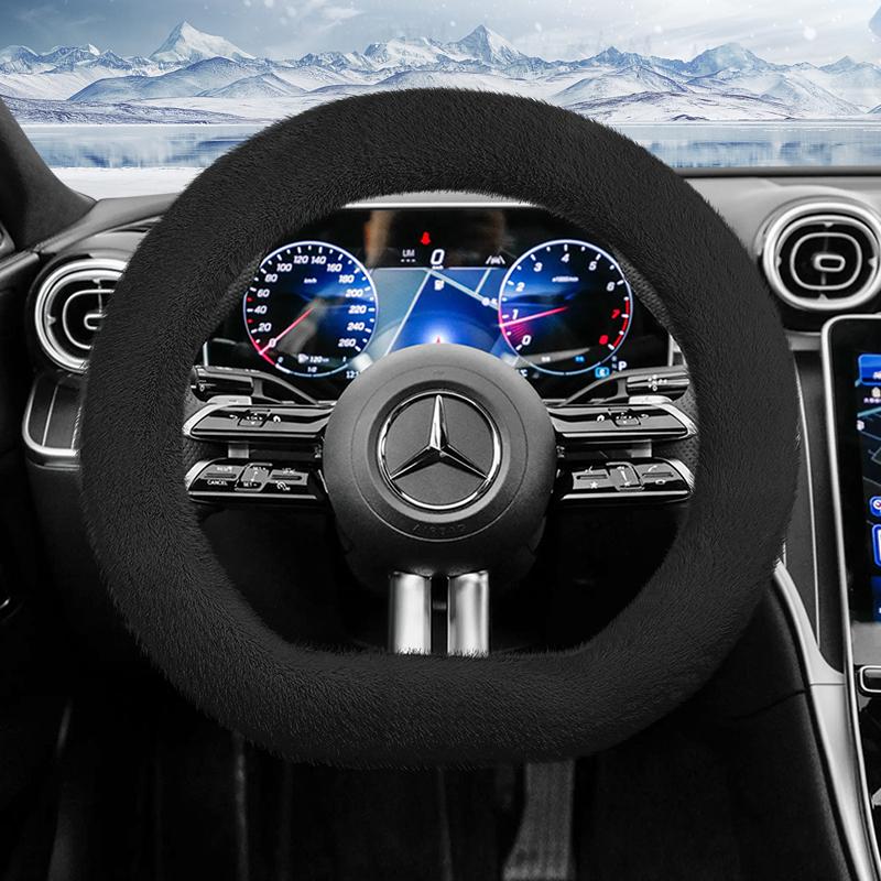 

Suitable for Mercedes-Benz Plush Steering Wheel Cover, Fashionable Autumn and Winter Warm Non-Slip Protective Cover V g S a E C Class Gle Glc Gla Glb