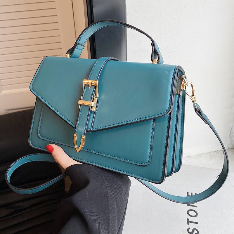 New Trendy Vintage Single-Shoulder Handbag Winter Solid Color Versatile Crossbody Small Square Bag