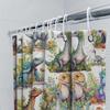 Colorful Dinosaur Shower Curtain: Prehistoric World Design For Bathroom Decor Waterproof Fabric Print Home Accessories Gift Idea