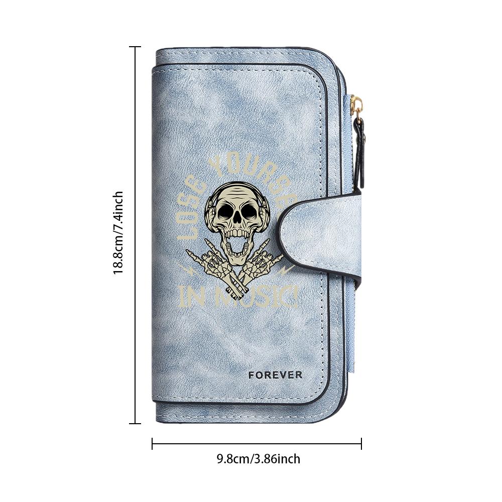 Gothic Skull Music Wallet Purse for Daily Use