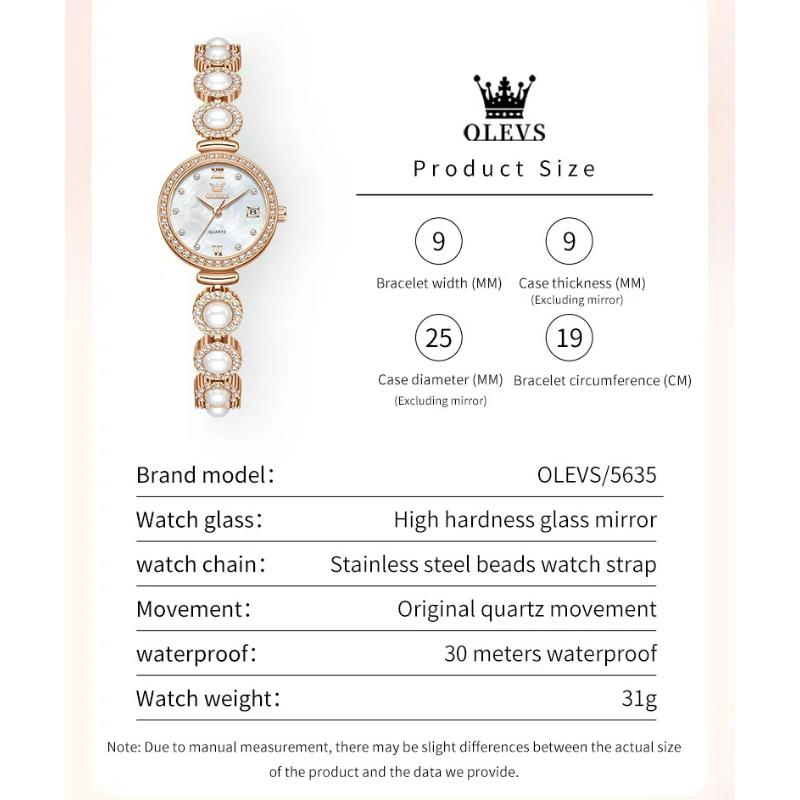 OLEVS Original Small Watches for Woman Ladies Quartz Elegant Diamond Gold Wristwatch Luxury Brands Waterproof Women Gifts