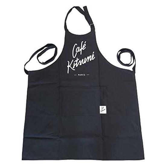 MAISON KITSUNE Cafe Apron SPCKU01600 Kitchen Goods Logo Cotton Black