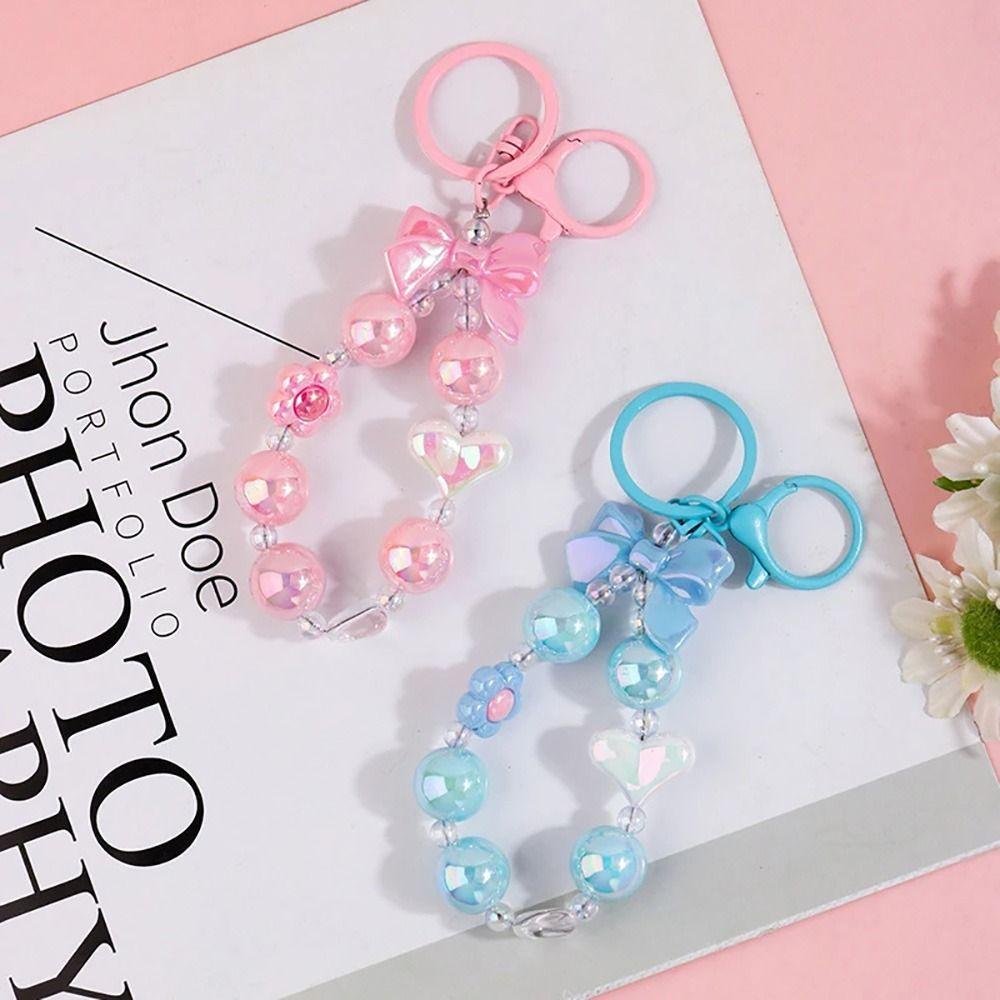 1Pcs Keychain Wristband Bag Pendant Bow Lucky Phone Lanyard Mobile Phone Chain  for Women/Lady/Girl