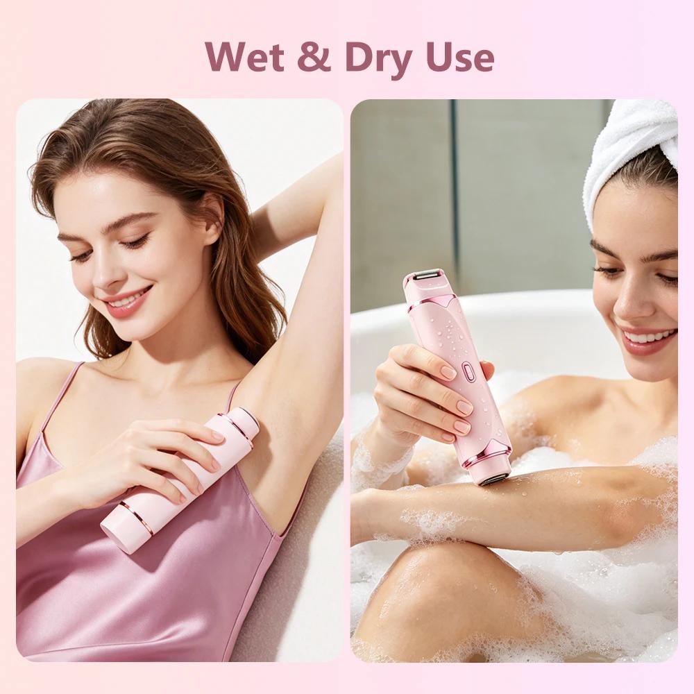 Xiaomi 2 in 1 Double Head Electric Shaver for Women Waterproof Wet & Dry Hair Razors Bikini Hair Trimmer Detachable Head Shaver