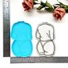 Fat Woman Body Back View Sketch Drawing Coaster Sexy Woman Mirror Silicone Epoxy Coaster Mold Cookie Mould