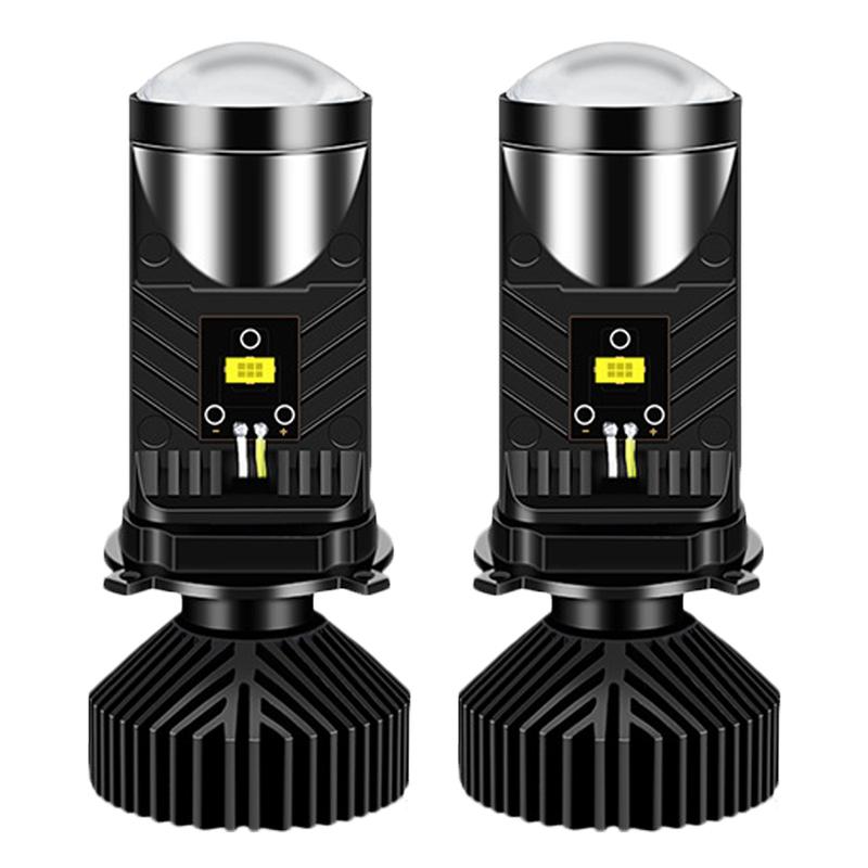2Pcs Y9 H4 LED Motorcycle Headlight Bulbs Mini Projector Lens Hi Lo Beam White Lamp Fog Lamp Super Bright Scooter Accessories