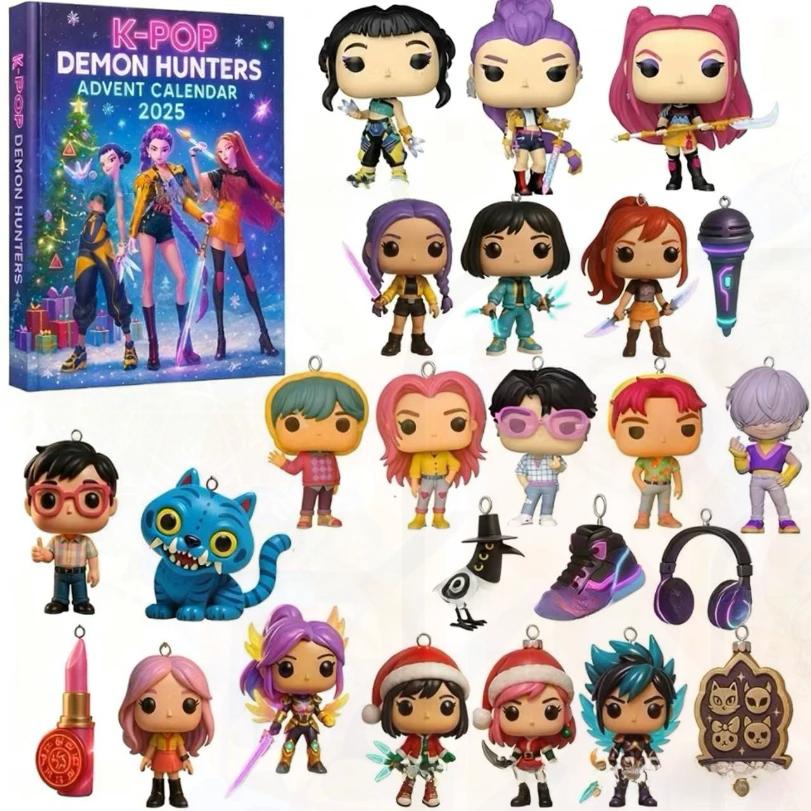Kpop Weihnachten Blind Box Teufelsjäger KDH Premium Adventskalender Hexenjagdteam Acryl Anhänger Kinderspielzeug Geschenk