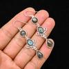 Solid 925 Sterling Silver Labradorite Gemstone Handmade Dangle Earrings Gift For Her Statement Earring