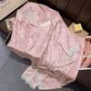 Ice Silk Thin Style Women'S Long-Sleeved Pajamas Spring And Autumn Cartoon Brown Puppy Polka Dot Print Loungewear