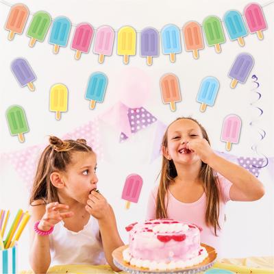 48 Ice Cream Paper-Cut Summer Bulletin Board Decoration Popsicle Jam Classroom Bulletin Board Party Decoration Supplies