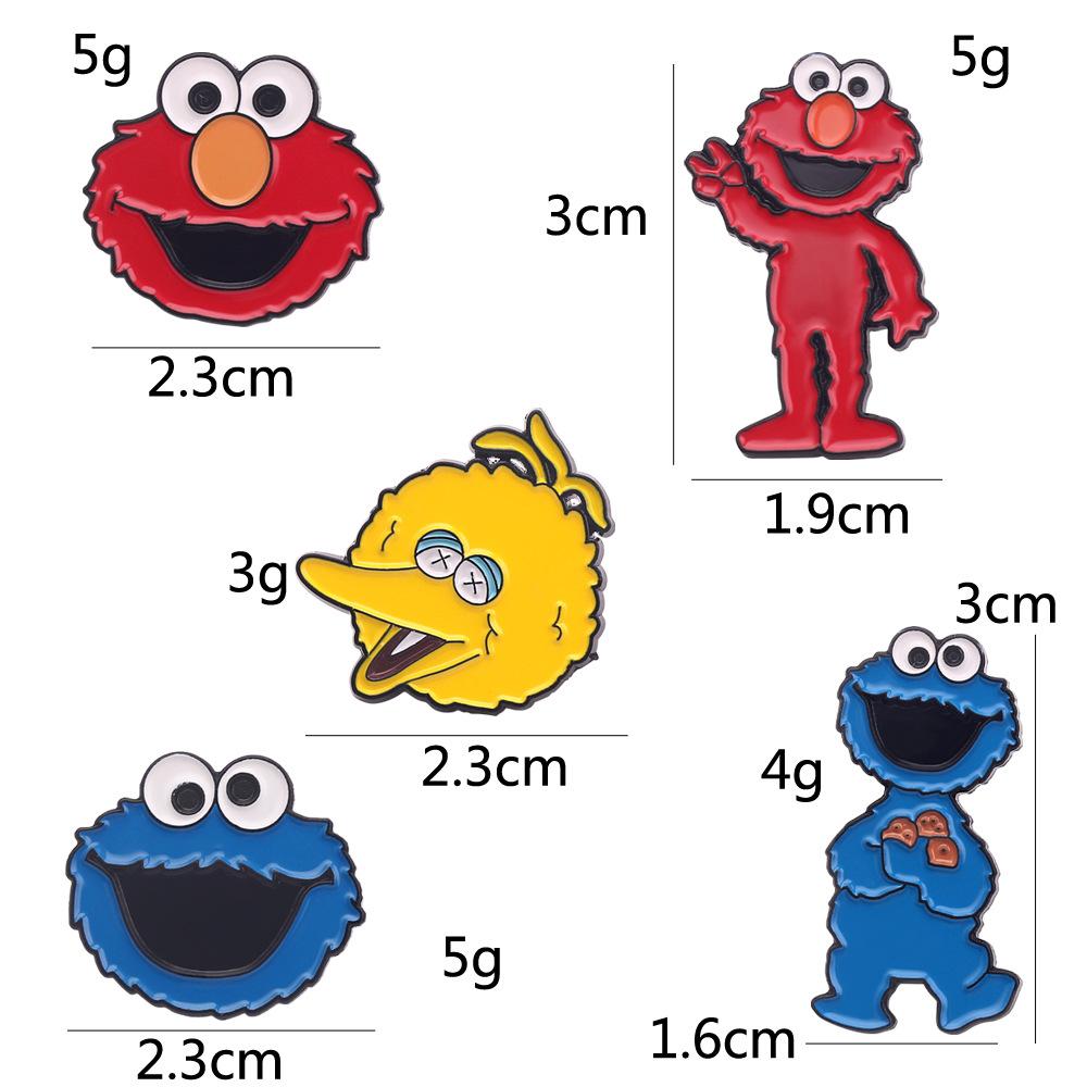 Spilla smaltata carina e colorata di Sesame Street, Elmo, Mostro Biscotti