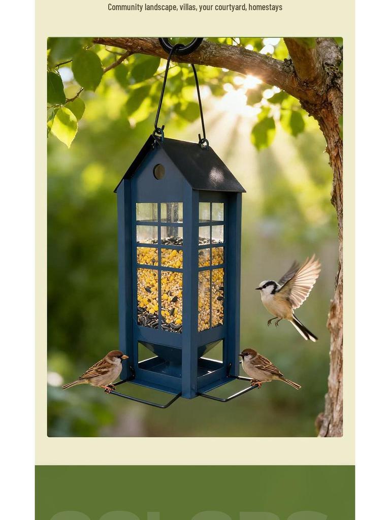 Comedouro Popular de Pássaros em Ferro: Decoração Criativa para Jardim ao Ar Livre