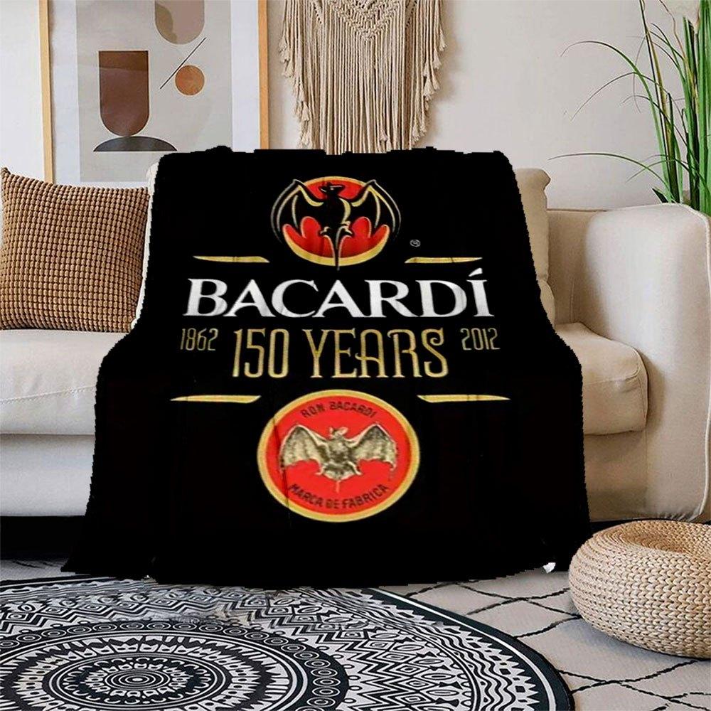 

Bacardi Limited 150th Anniversary Bat DecanterBlanket Flannel Throw Blanket for Sofa, Bed, Travel, Camping, Office, Couch, Chair, And Bed Gi 150x180cm